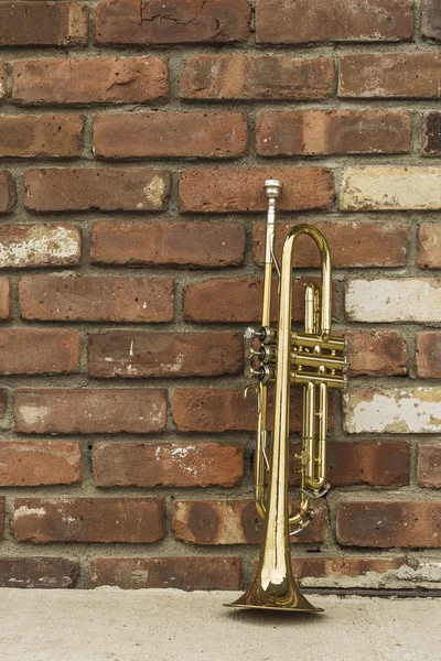 Oude trompet bakstenen muur — Stockfoto