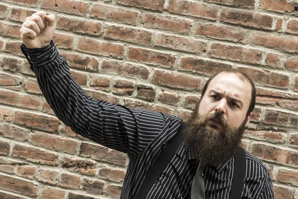 Angry Bearded Man — Stock Photo, Image