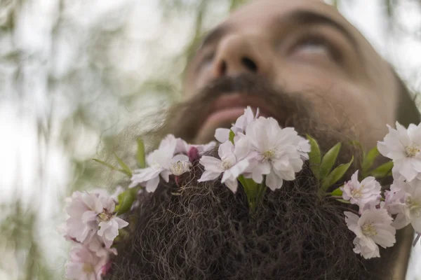 Flores barbudo homem — Fotografia de Stock