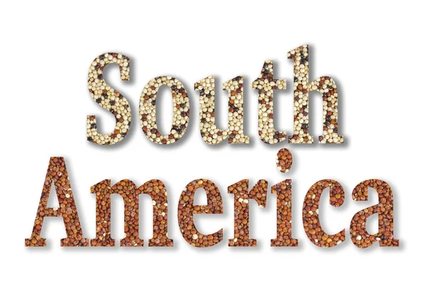Текст Южная Америка — стоковое фото