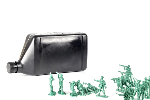 Army Men Oil — Stock Photo, Image