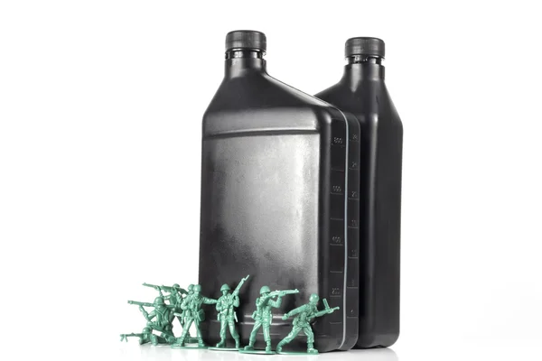 Exército homens óleo — Fotografia de Stock