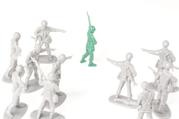 Bullying Toy Soldiers — Stock Photo, Image