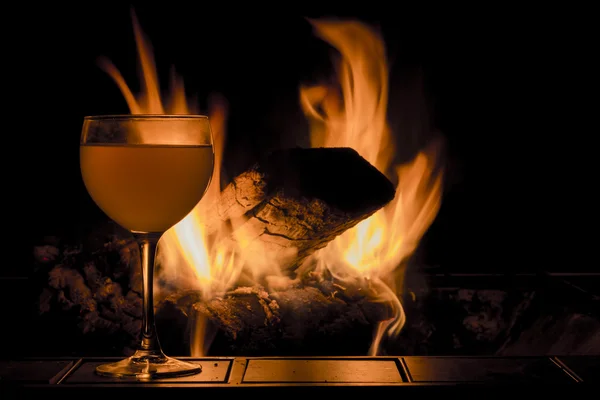 Wine Glass Fire — Stockfoto