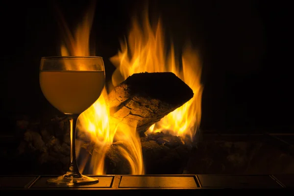 Wine Glass Fire — Stock Photo, Image