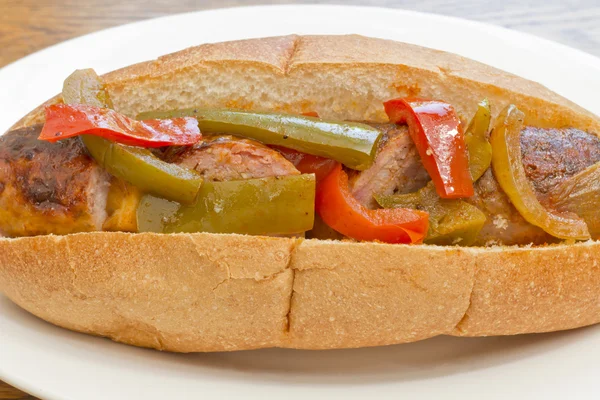 Salsiccia Cipolla Peperoni Bun — Foto Stock