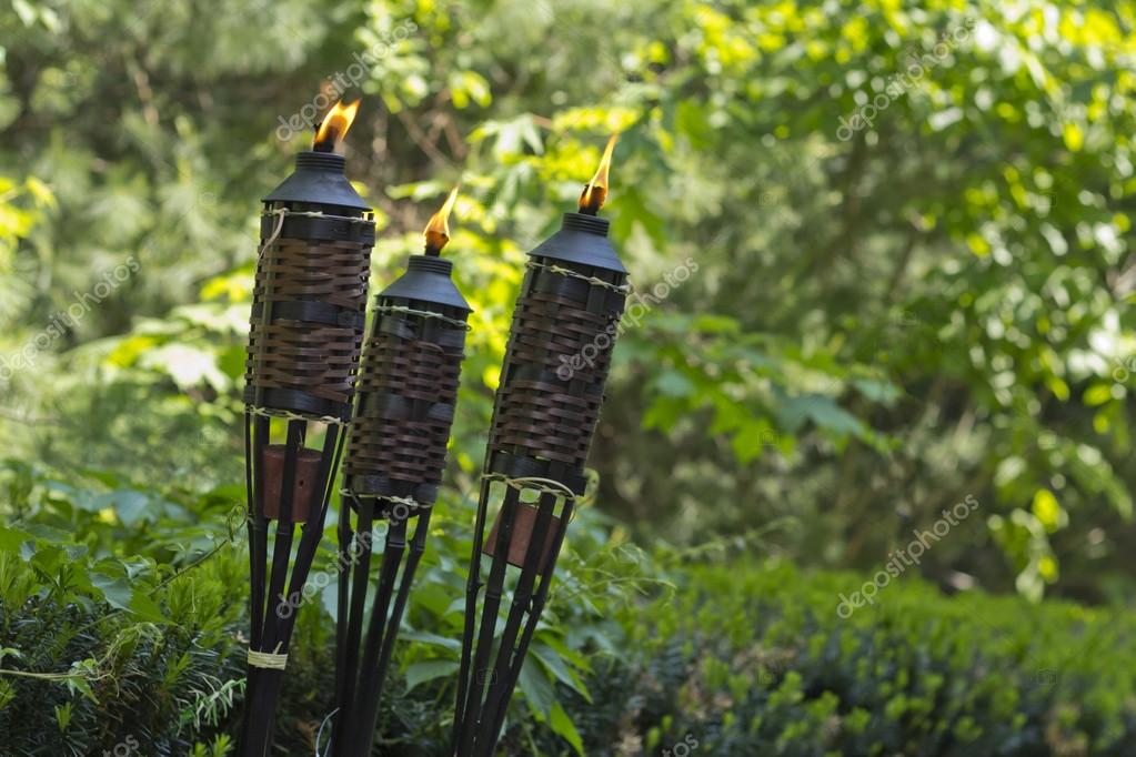 Antorcha de citronela de bambú — Foto de stock © ezumeimages #74565685