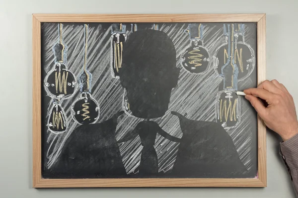 Papan Chalkboard Lightbulb — Stok Foto