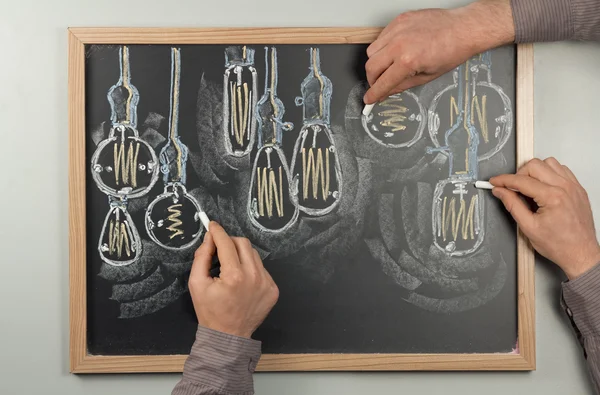 Lightbulb Chalkboard — Stock Photo, Image