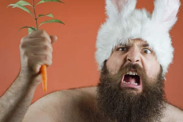 Angry Bunny Man — Stock Photo, Image