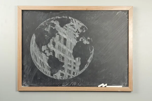 Chalkboard globo mundial — Fotografia de Stock