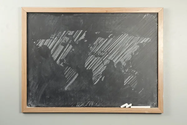 Mapa do mundo de Chalkboard — Fotografia de Stock