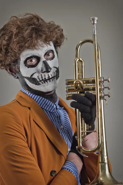 Musician Painted Face — Stock fotografie