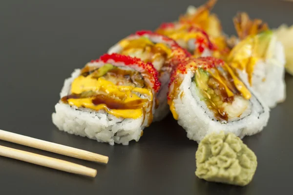 Karides Tempura suşi Roll — Stok fotoğraf