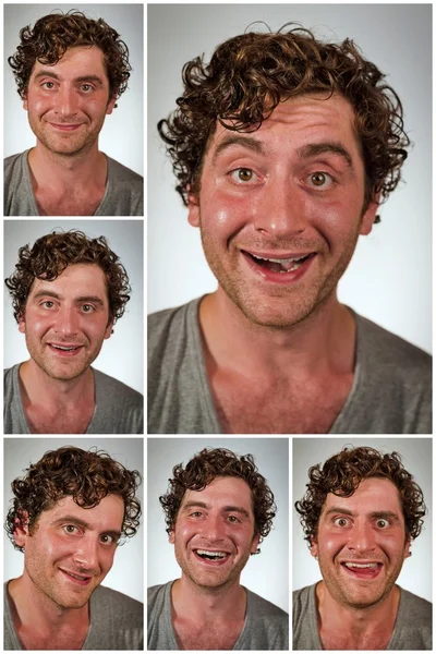 Expressões faciais de pessoa real — Fotografia de Stock