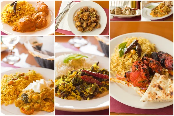 Indiaas eten Collage — Stockfoto