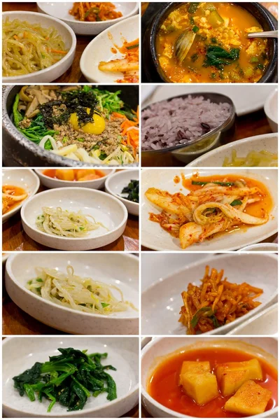 Collage de comida coreana — Foto de Stock