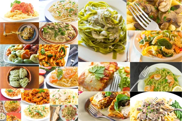 Collage de alimentos de pasta — Foto de Stock
