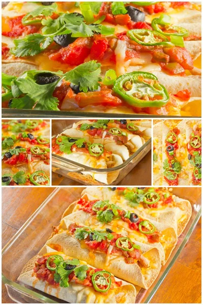 Enchilada Casserole Collage — Stockfoto