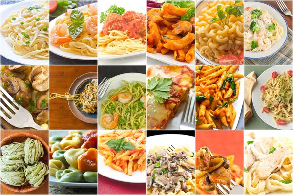 Pasta Food Collage