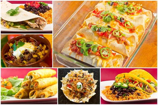 Colagem de alimentos mexicanos — Fotografia de Stock