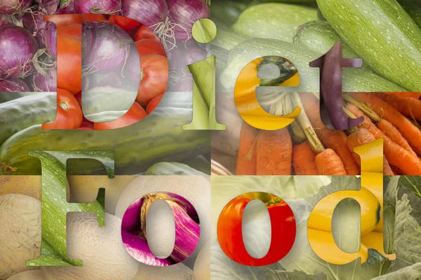 Dietní potraviny grafika — Stock fotografie