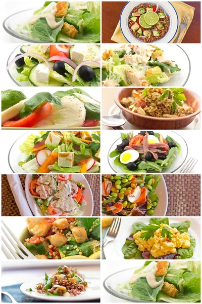 Colagem de salada saudável — Fotografia de Stock