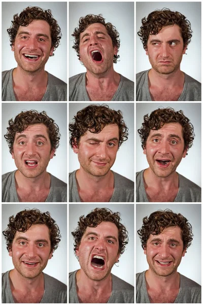 Echte persoon gezichtsuitdrukkingen — Stockfoto