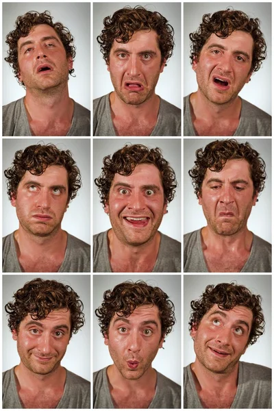 Echte persoon gezichtsuitdrukkingen — Stockfoto