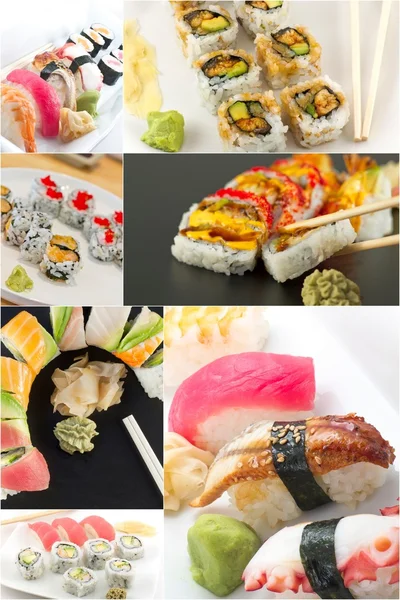 寿司食品拼贴 — 图库照片