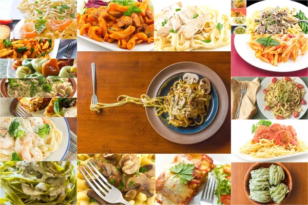 Pasta Food Collage — Stock Photo, Image