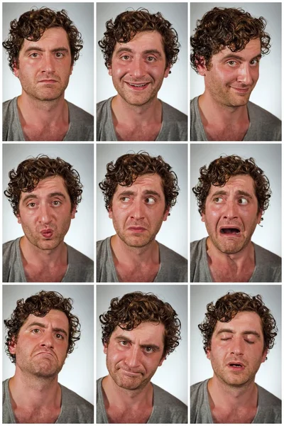 Expresiones faciales en persona real — Foto de Stock