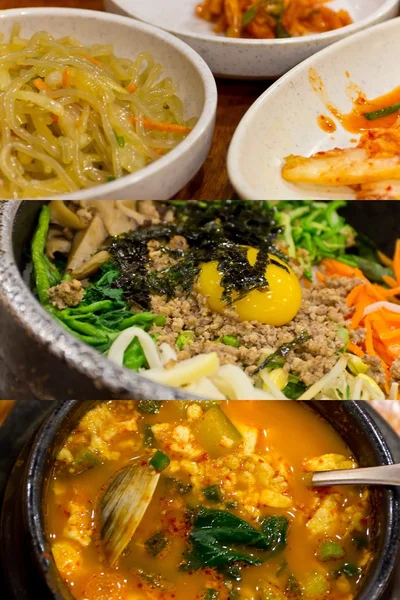 韩国食品拼贴 — 图库照片