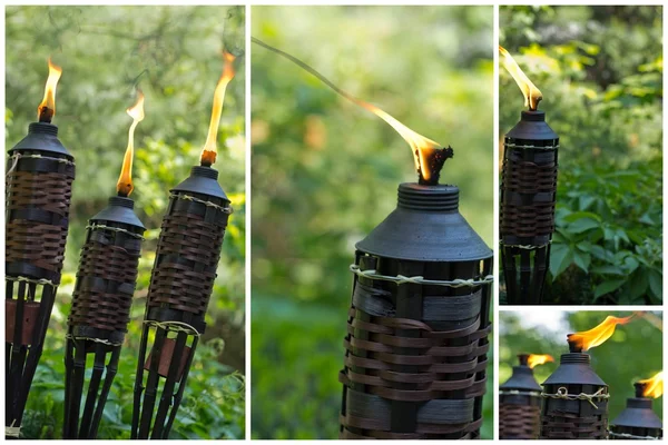 Bambusz Citronella fáklya — Stock Fotó