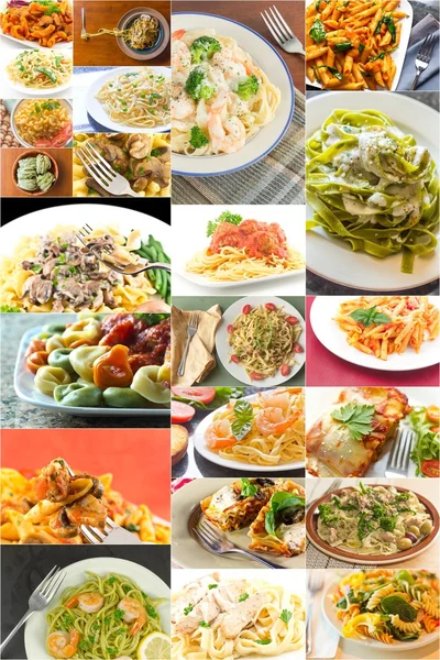 Collage de alimentos de pasta — Foto de Stock