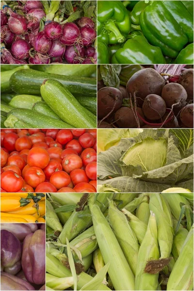 Collage de fruits et légumes — Photo