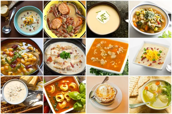 Soup Collage — Stock Image Soup Collage Royalty Free Stock Photos