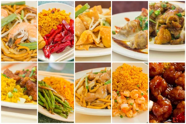 Kinesisk mat collage — Stockfoto