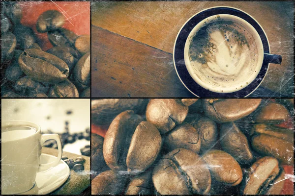 Kaffe collage — Stockfoto