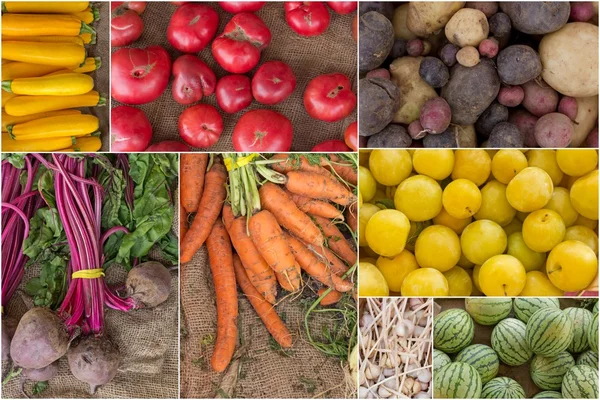 Colagem de frutas e vegetais — Fotografia de Stock