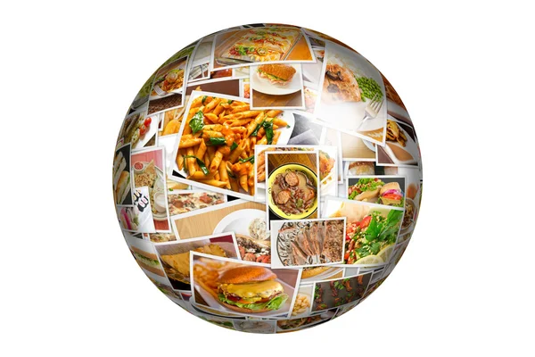 World Cuisine Collage Globe — Stock Photo, Image