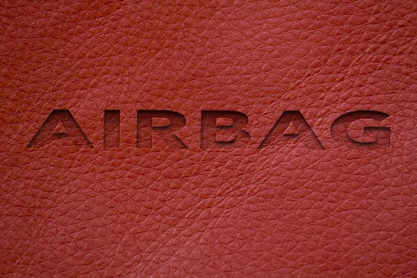 คําว่า Airbag ภายในรถยนต์ — ภาพถ่ายสต็อก