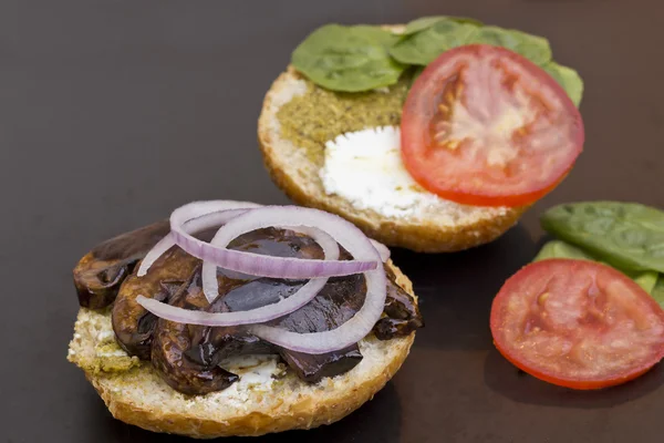 Portobello champignons Hamburger — Stockfoto