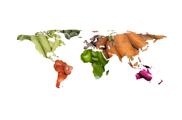 Mapa Mundial de las Frutas — Foto de Stock