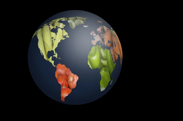 Mapa Mundial de las Frutas — Foto de Stock