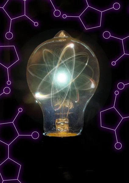 Lightbulb Atom σωματιδίων — Φωτογραφία Αρχείου