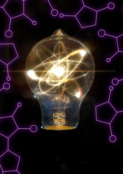 Lightbulb Atom σωματιδίων — Φωτογραφία Αρχείου