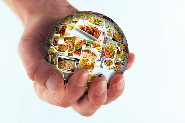 World Cuisine Collage Globe — Stock Photo, Image