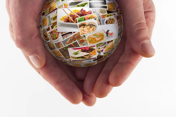 World Cuisine Collage Globe — Stock Photo, Image