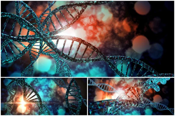 Colagem de fita de dna — Fotografia de Stock